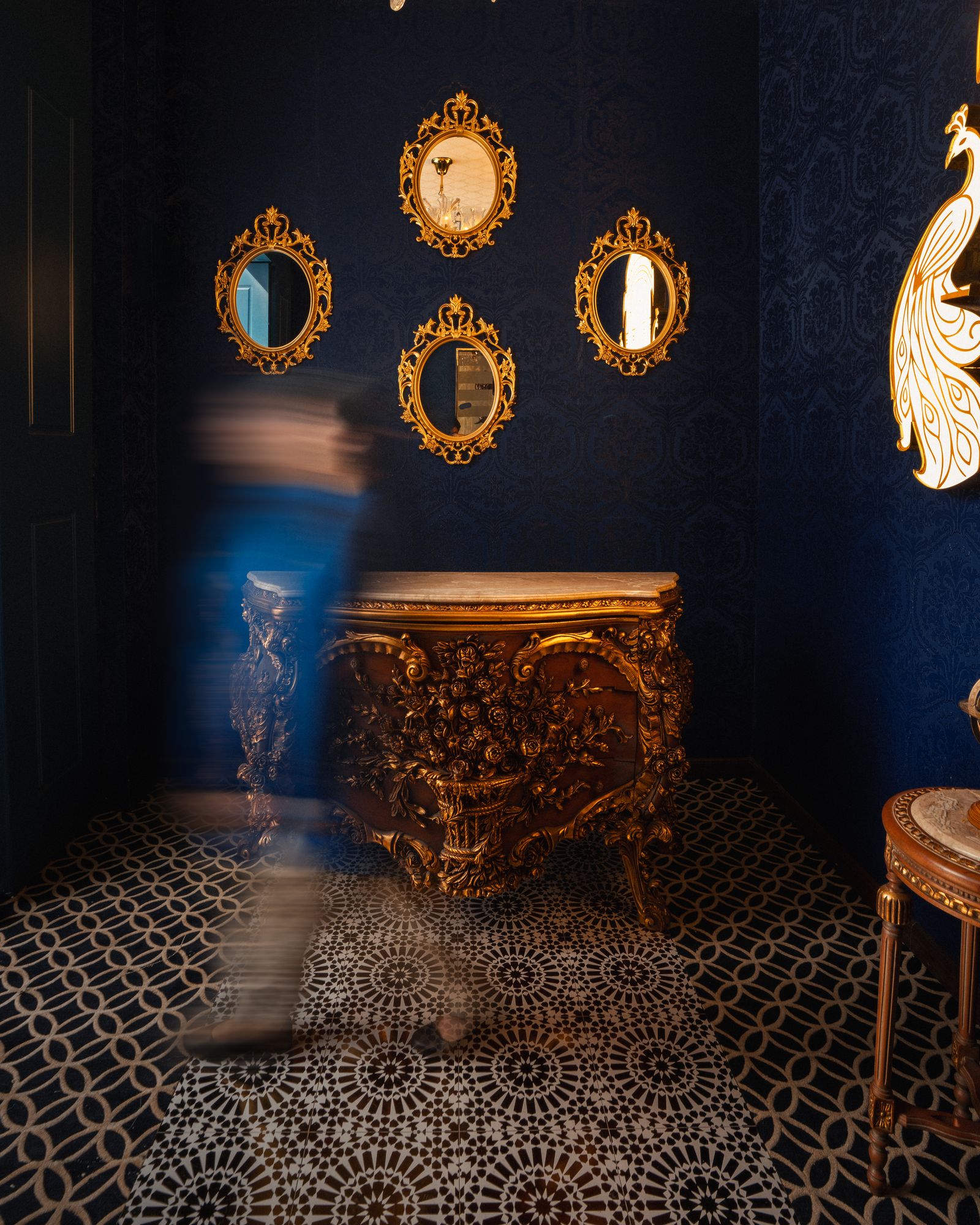 Image may contain Indoors Interior Design Lighting Treasure Floor and Home Decor