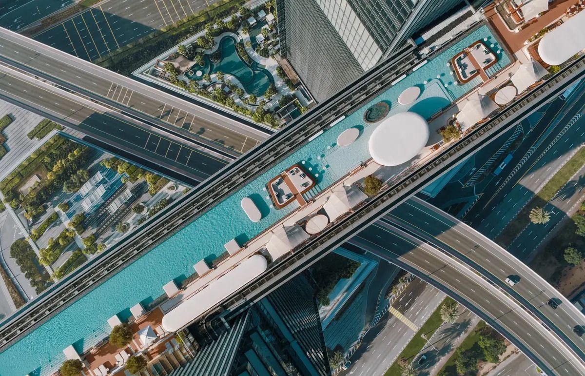 Best hotels in the world in 2025.  OneOnly One Zaabeel dubai UAE best dubai hotel. the suspended bridge link at OneOnly...