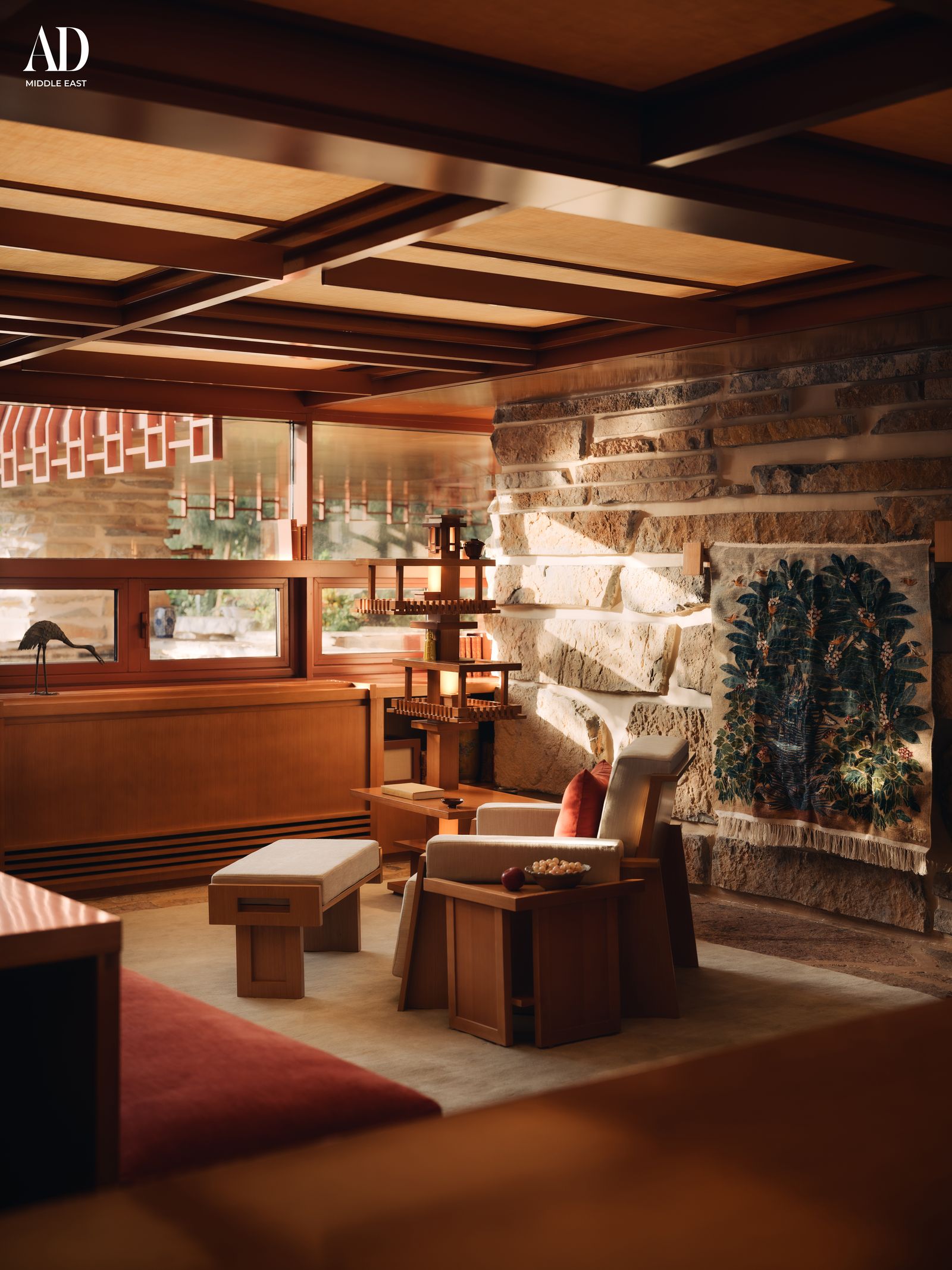 Image may contain Indoors Interior Design Architecture Building Furniture Living Room Room Couch Foyer and Chair