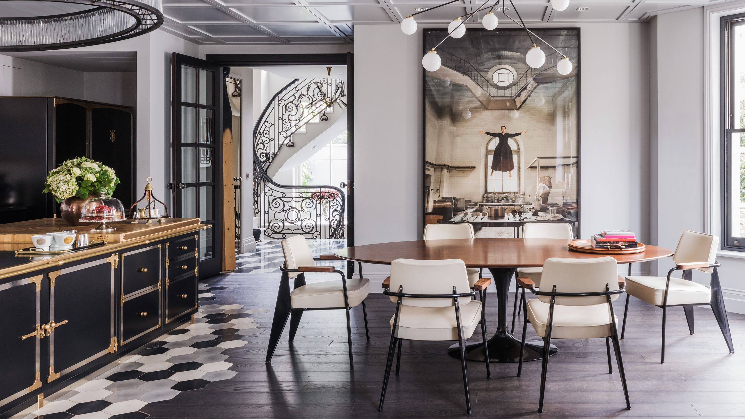 A Gio PontiInspired Marble Floor Sets the Tone in This Chelsea Townhouse Designed by Shalini Misra